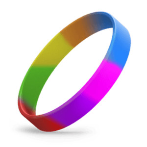Rainbow 1/2" Silicone Wristband Rainbow 1/2" Silicone Wristband