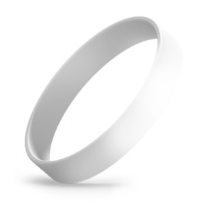 White 1/2" Silicone Wristband White 1/2" Silicone Wristband