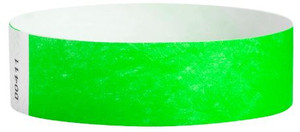 Tyvek 3/4" Colored Wristbands, Neon Green (500 Wristbands per box) Tyvek 3/4" Colored Wristbands, Neon Green (500 Wristbands per box)