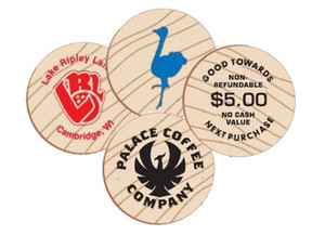 Custom Wooden Nickel - 2 Sides Imprint - 1 Color Custom Wooden Nickel - 2 Sides Imprint - 1 Color