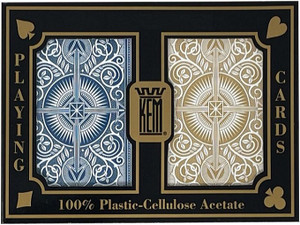 Kem Arrow Blue/Gold Bridge Size Regular Index, 2-Deck Set Kem Arrow Blue/Gold Bridge Size Regular Index, 2-Deck Set