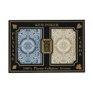 Kem Arrow Blue/Gold Bridge Size Jumbo Index, 2-Deck Set Kem Arrow Blue/Gold Bridge Size Jumbo Index, 2-Deck Set