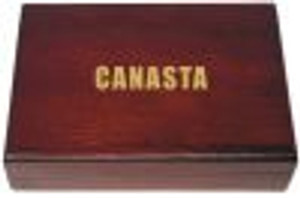 Canasta Mahogany Card Box with 2 Kem Decks Canasta Mahogany Card Box with 2 Kem Decks