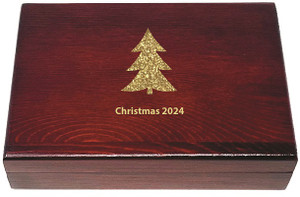 Holiday Mahogany Card Box with 2 Kem Decks Holiday Mahogany Card Box with 2 Kem Decks
