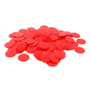3/4" Bingo Chips, Opaque Red (per 1,000 Pieces) 3/4" Bingo Chips, Opaque Red (per 1,000 Pieces)