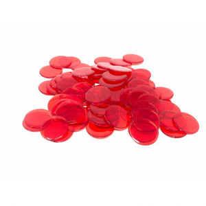 3/4" Bingo Chips, Transparent Red (per 1,000 Pieces) 3/4" Bingo Chips, Transparent Red (per 1,000 Pieces)