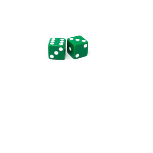 12mm Green Opaque Dice, White Dots 12mm Green Opaque Dice, White Dots