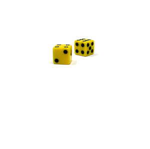 12mm Yellow Opaque Dice, Black Dots 12mm Yellow Opaque Dice, Black Dots