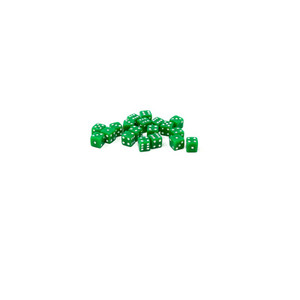 5mm Green Opaque Dice, White Dots 5mm Green Opaque Dice, White Dots