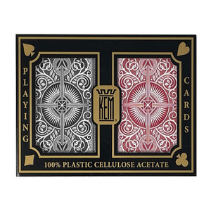Kem Arrow Playing Cards: Poker Size, Black & Red, Jumbo Index, 2-Deck Sets