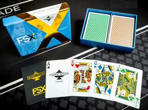 Faded Spade Green Gold Bridge Size 4 Color Standard Index - 2 Deck Set