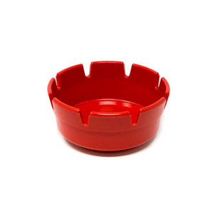 Ashtray: Red, Burn-Resistant Plastic