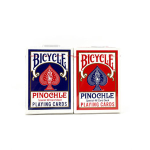 Bicycle Playing Cards, Pinochle, 1/2 Blue 1/2 Red - 2 deck Minimum Bicycle Playing Cards, Pinochle, 1/2 Blue 1/2 Red - 2 deck Minimum