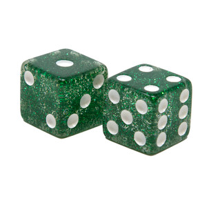 Marion 16mm Green Glitter Dice