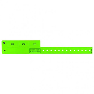 Vinyl 3/4" Multi-Tab Wristbands 3 Tab - Green (500 per box)
