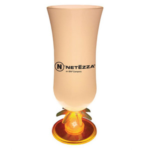 15 oz Light Up Hurricane Glass with Palm Stem 15 oz Light Up Hurricane Glass with Palm Stem