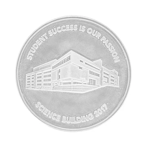 1 1/8"  Custom Engraved Natural  Aluminum Coin - 16 Gauge