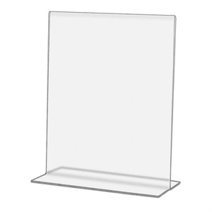 Table Tent: Clear Acrylic Table Tent Card Holder, 8.5 x 11 in., Open Bottom