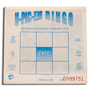 U-Pick-Em Bingo Game - (per 6,000) U-Pick-Em Bingo Game - (per 6,000)