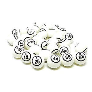 Bingo Balls: Ping Pong Balls Set, Double Numbered 1-75, White Bingo Balls: Ping Pong Balls Set, Double Numbered 1-75, White