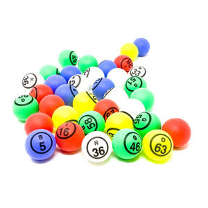 Bingo Balls: Ping Pong Balls Set, Single Numbered 1-75, 5 Mixed Colors: Blue, Green, Red, White, Yel Bingo Balls: Ping Pong Balls Set, Single Numbered 1-75, 5 Mixed Colors: Blue, Green, Red, White, Yel