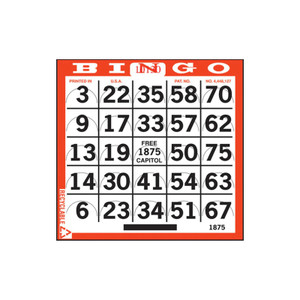 Push Out Bingo Cards, 6 On Horizontal (Case of 500)