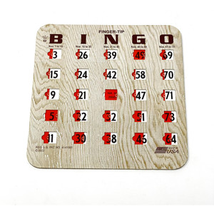 Fingertip Bingo Slide Cards (No. 155H): Heavyweight 5-ply, Wood Grain Face, (per Set of 50 Cards) Fingertip Bingo Slide Cards (No. 155H): Heavyweight 5-ply, Wood Grain Face, (per Set of 50 Cards)
