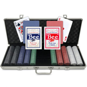 Bee Poker Chip Set: 500 11.5 Gram Cards Suit Chips with Bee Playing Cards in Aluminum Case Bee Poker Chip Set: 500 11.5 Gram Cards Suit Chips with Bee Playing Cards in Aluminum Case