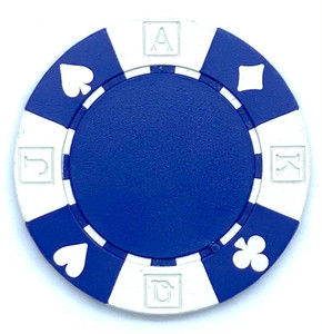 Poker Chips: 13.5 Gram Card Suits, 4 Stripe, Blue