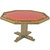Poker Table: Octagonal Poker Table with Pedestal Base, 52 in. Diameter, Oak Finish, Vinyl Top