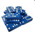 Marion Double 6 Blue Domino Set with Spinners in Velvet Box