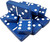 Marion Double 6 Blue Domino Set with Spinners in Velvet Box