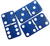 Marion Double 6 Blue Domino Set with Spinners in Velvet Box