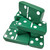 Marion Double 6 Green Domino Set with Spinners in Velvet Box