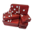 Marion Double 6 Red Marbelized Domino Set with Spinners in Velvet Box
