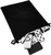 Marion Double 6 Two Tone Black / White Dominoes with Spinners in Black Velvet Bag
