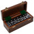 Marion & Co. Double Six Black Dominoes with Spinners in Wood Box