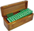 Marion & Co. Double Six Green Dominoes with Spinners in Wood Box