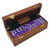 Marion & Co. Double Six Purple Dominoes with Spinners in Wood Box