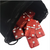 Marion & Co. Double Six Red Marbleized Dominoes  with Spinners in Black Velvet Bag