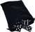 Marion & Co. Double Six Black Dominoes  with Spinners in Black Velvet Bag