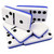 Marion & Co. Double Six Two Tone Blue / WhiteDominoes  with Spinners in Black Velvet Bag