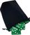 Marion & Co. Double Six Green Dominoes  with Spinners in Black Velvet Bag