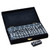 Marion & Co. Double Six Black Dominoes  with Spinners in Black Velvet Case