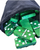 Marion & Co. Double Six Green Marbelized Dominoes  with Spinners in Black Velvet Bag