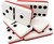 Marion & Co. Double Six Two Tone Red / WhiteDominoes  with Spinners in Black Velvet Box