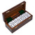Marion & Co. Double Six White Dominoes with Spinners in Wood Box