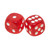 19mm Rounded Corner Transparent Red Dice
