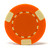 Poker Chips: 3-Edge Spot, 8.5 Gram, Orange
