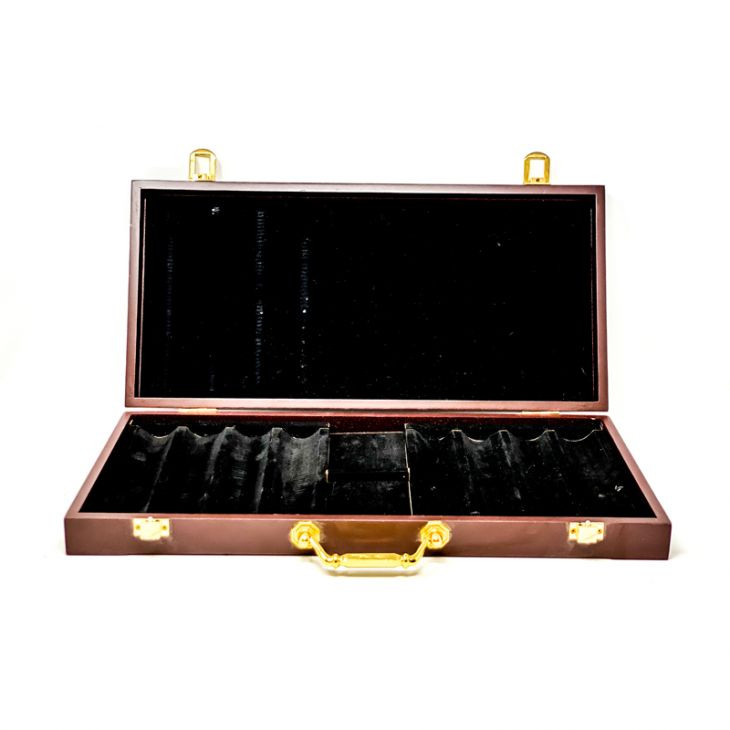 Chip Case: Snap Shut Faux Brown Chip Case, 200 Chip Capacity